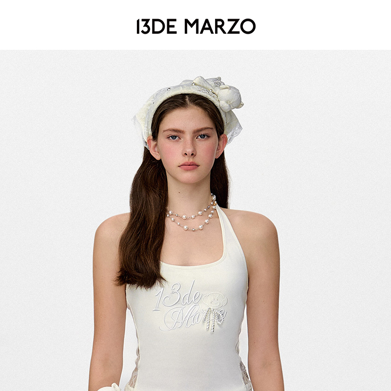 13DE MARZO女士 25春夏新款可拆卸头巾蕾丝发箍高级感气质发饰