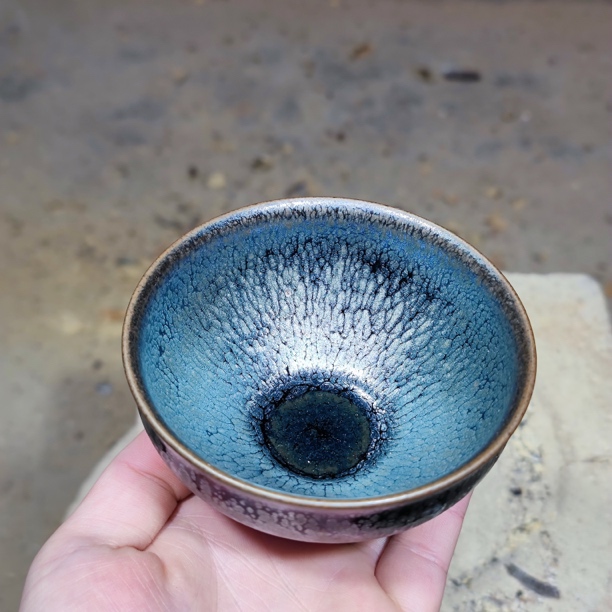 建窑--建盏 银鹧鸪 茶盏主人杯 电烧