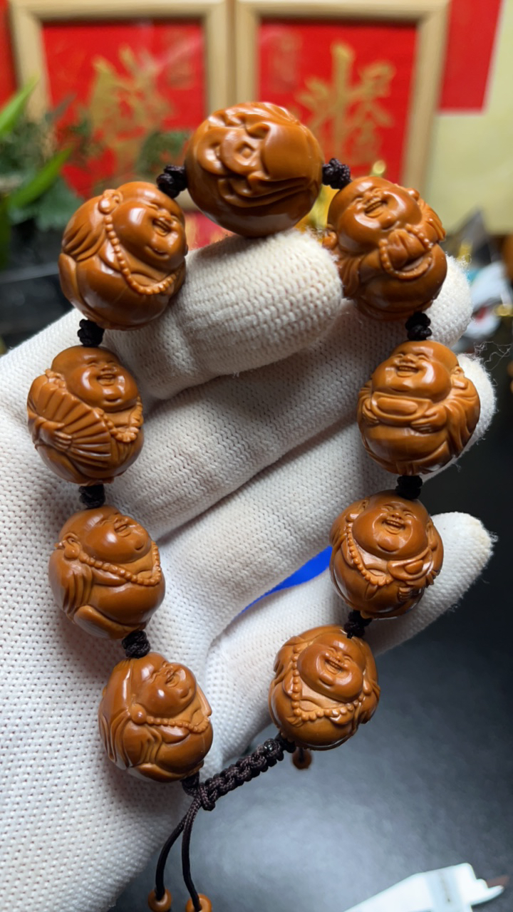 2.0八宝弥勒橄榄核手串