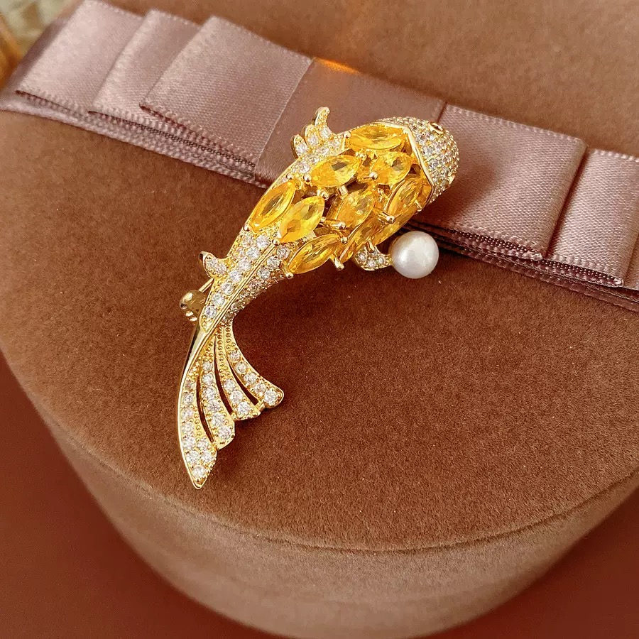 铁合金胸针 【锦鲤】胸针女高档女领口防走光扣针开衫别针衣服配饰