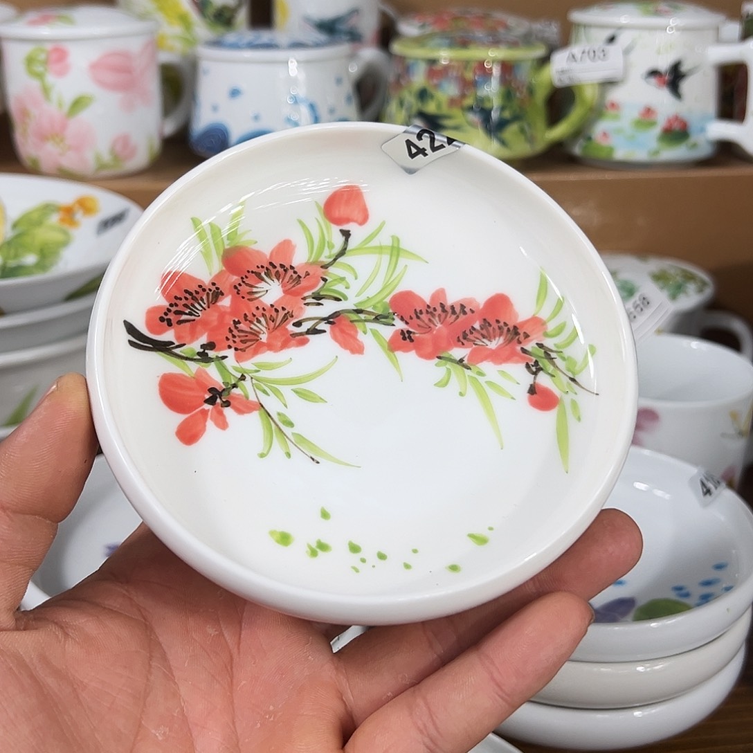 陶瓷景德镇高温釉下陶瓷5寸小圆碟