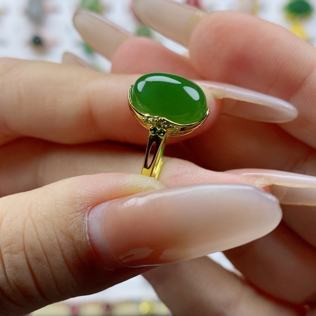 银S925镶嵌戒指和田玉