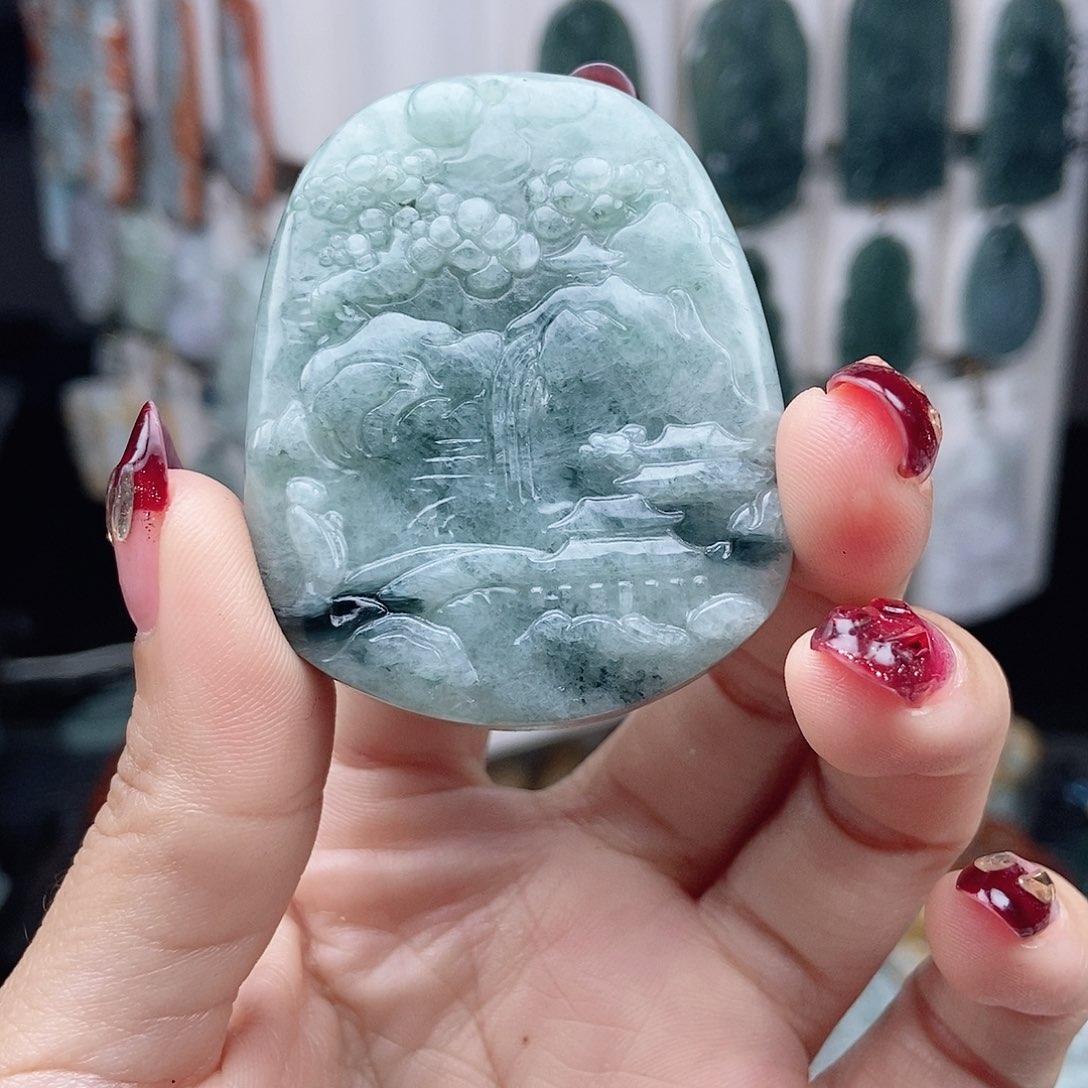 翡翠颈饰14K金镶嵌翡翠