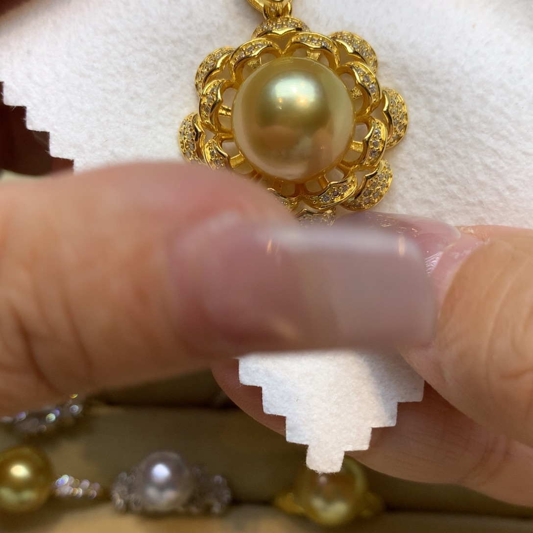 颈饰银S925镶嵌海水珍珠