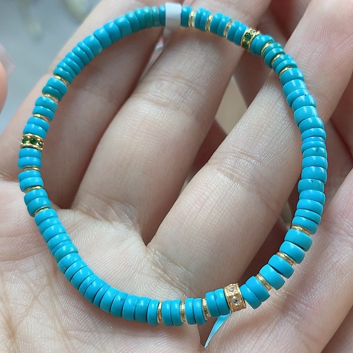 绿松石珠宝奇石18K金镶嵌