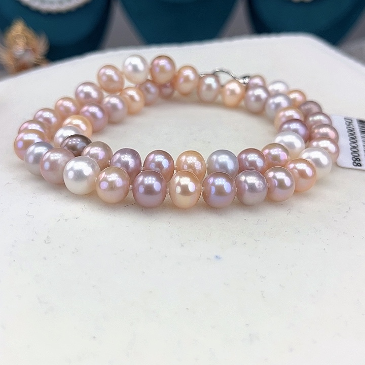 淡水珍珠颈饰未镶嵌9➕糖果色