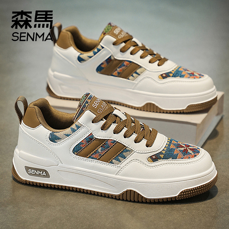SENMA/森马2025男鞋夏季运动休闲低帮帆布板鞋系带耐磨时尚休闲鞋
