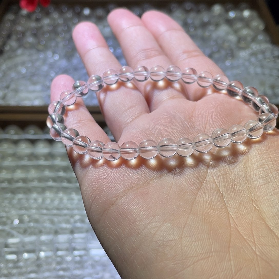 未镶嵌手串水晶白水晶6m单圈开播福利