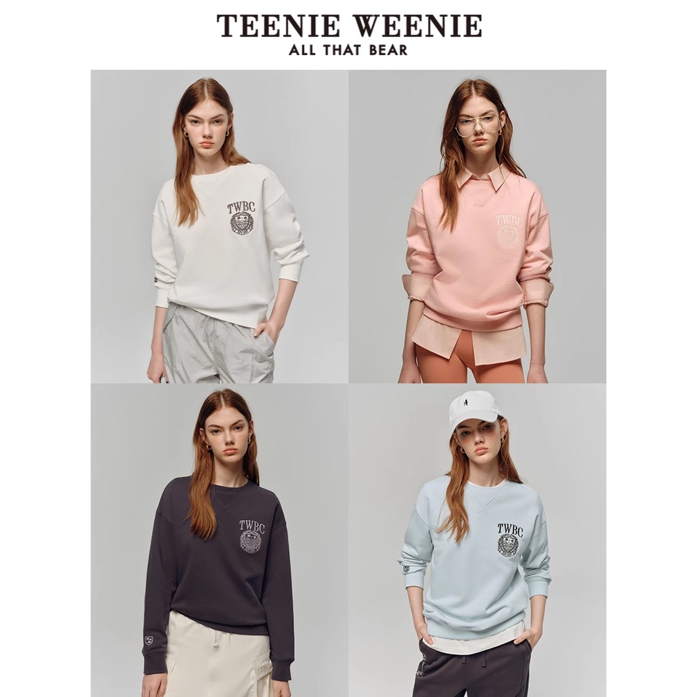 【赵老板专属】TeenieWeenie小熊卫衣25简约学院基础圆领上衣女0043