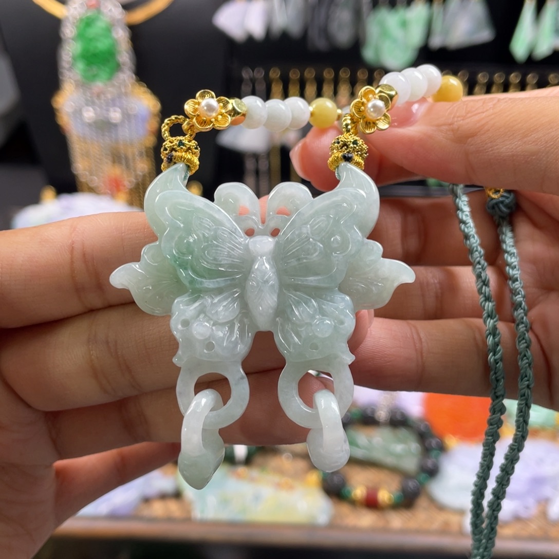 翡翠未镶嵌颈饰代编织