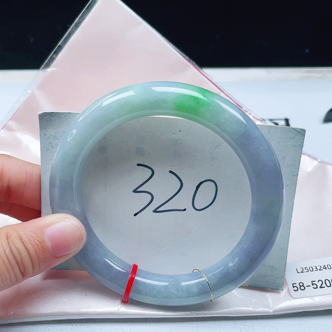 翡翠未镶嵌手镯58圆条