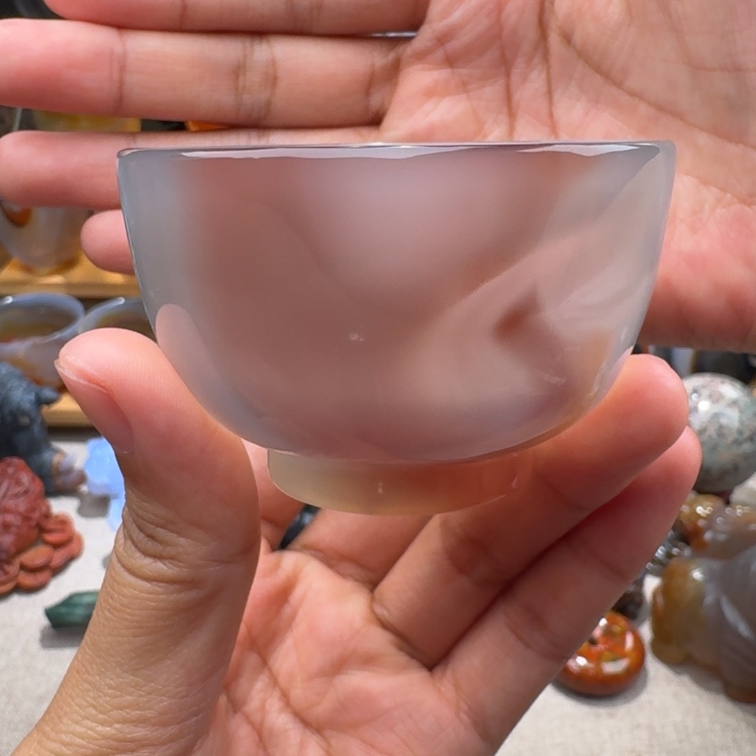 玛瑙/玉髓玛瑙茶杯60毫升未镶嵌