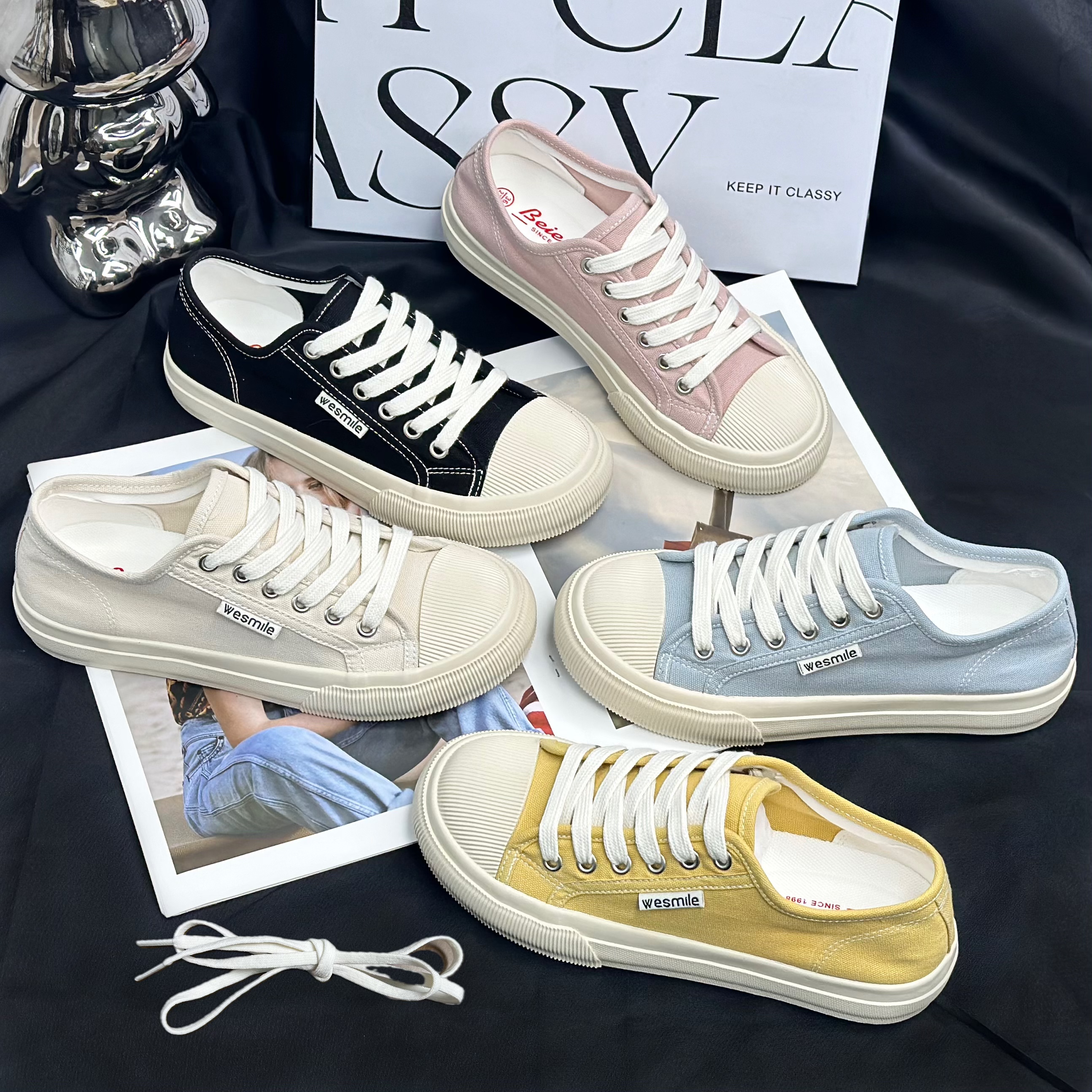 【Li】“饼干头”新款透气薄款帆布鞋女夏季2025小白鞋韩版休闲板鞋