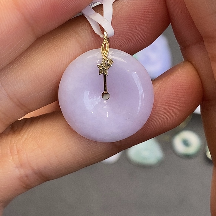 翡翠18K金镶嵌耳饰翡翠