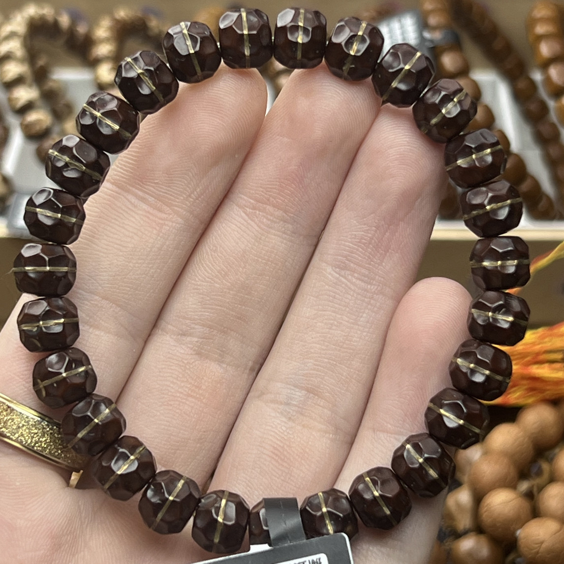 实心鼠手工雕刻鼠尖无相金腰带手串尺寸9颗颗手工雕刻数星星级别