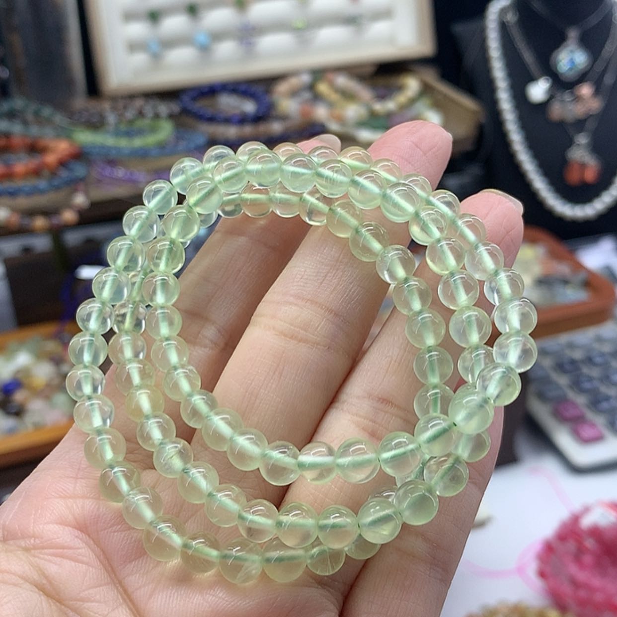 【闪购商品】葡萄石手串未镶嵌手串