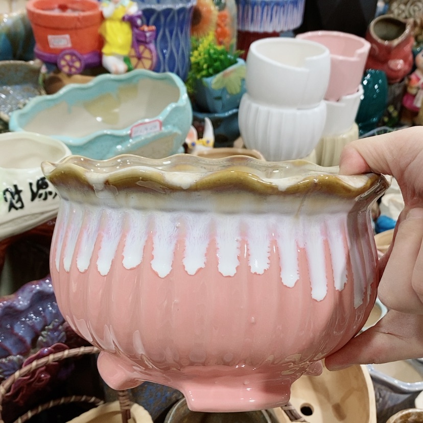 【闪购商品】红陶陶瓷花盆，多肉花盆