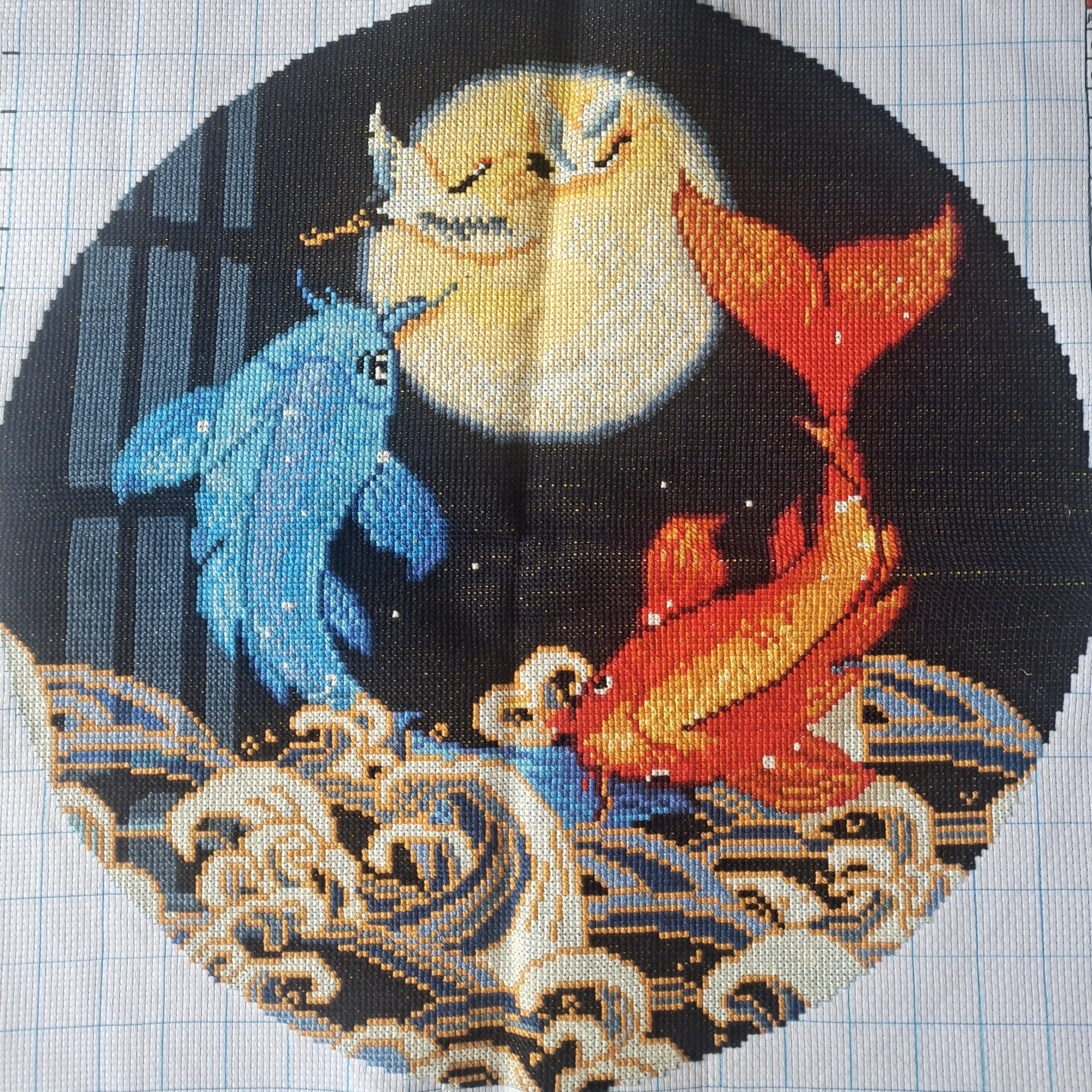 年年有余年年有鱼十字绣成品半成品