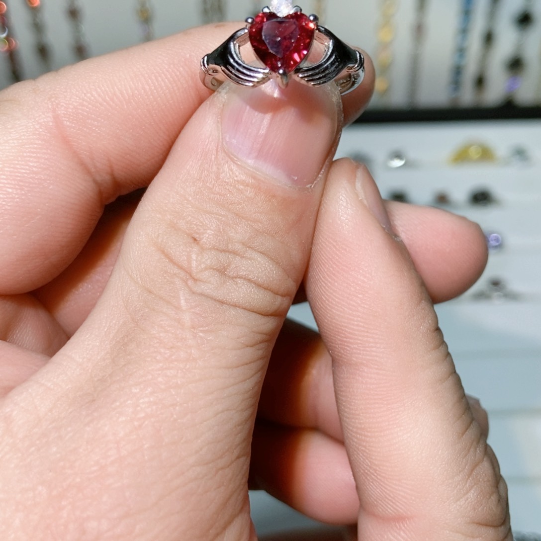 绿水晶戒指银S925镶嵌