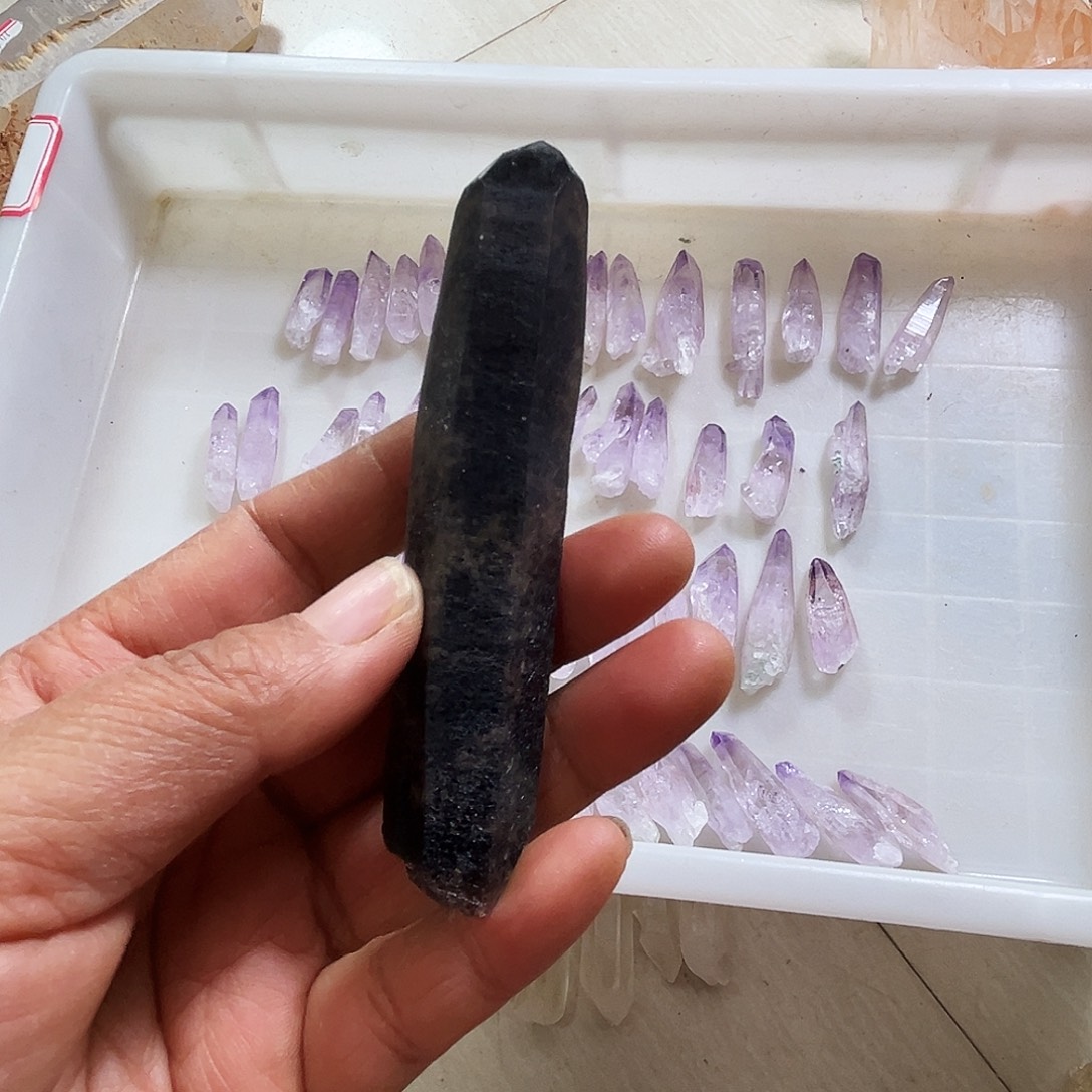 珠宝半成品水晶未镶嵌黑水晶杜氏利姆刀