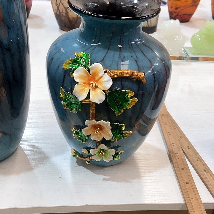 琉璃紫*铃琉璃花瓶高30口口9