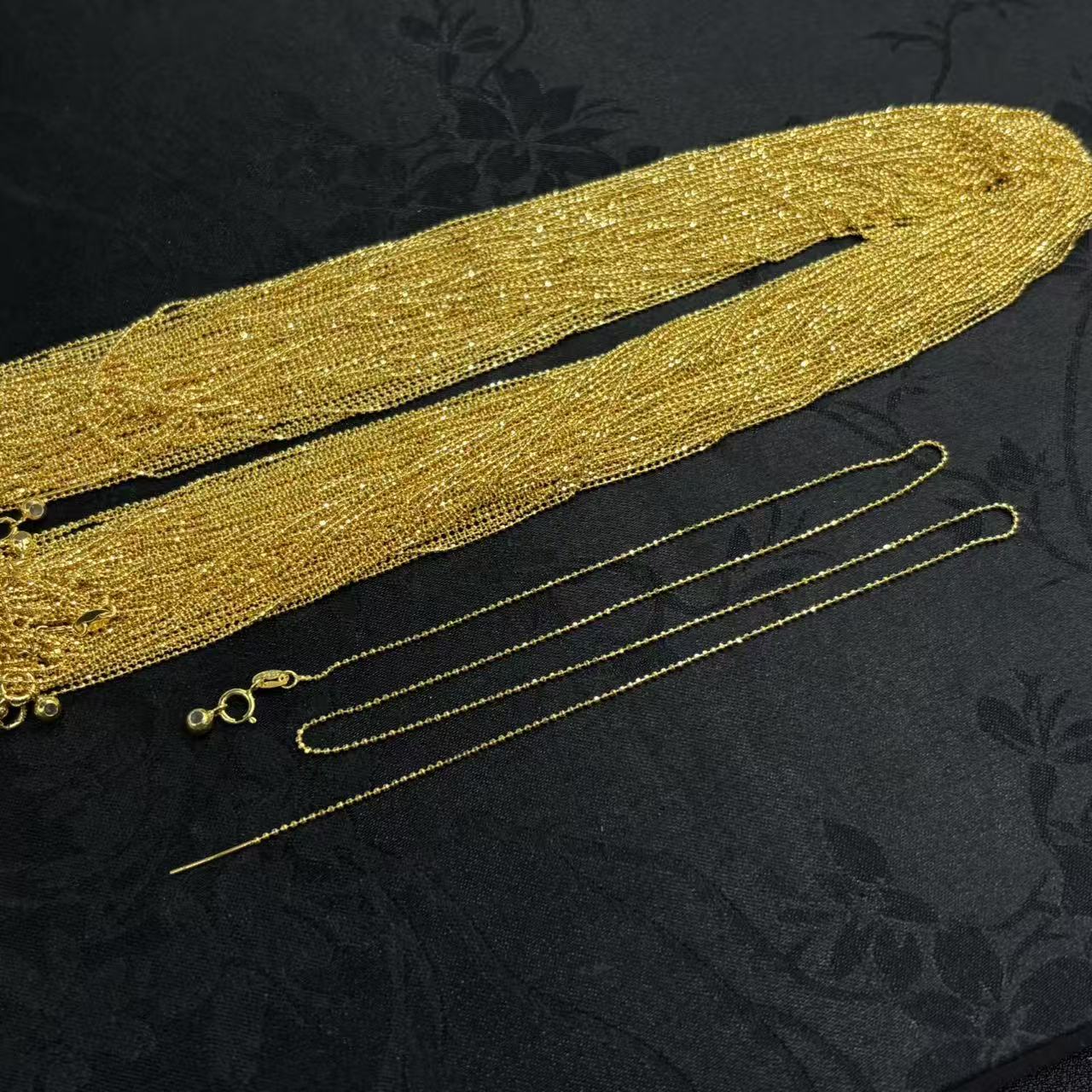 链子925银 「戴琴珠宝」DQ5801-925银18寸金色项链（多样性发其一）