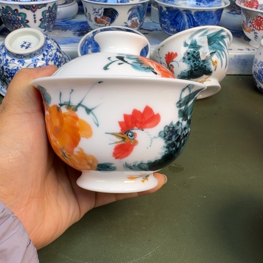 瓷景德镇纯手绘茶具圆圆211