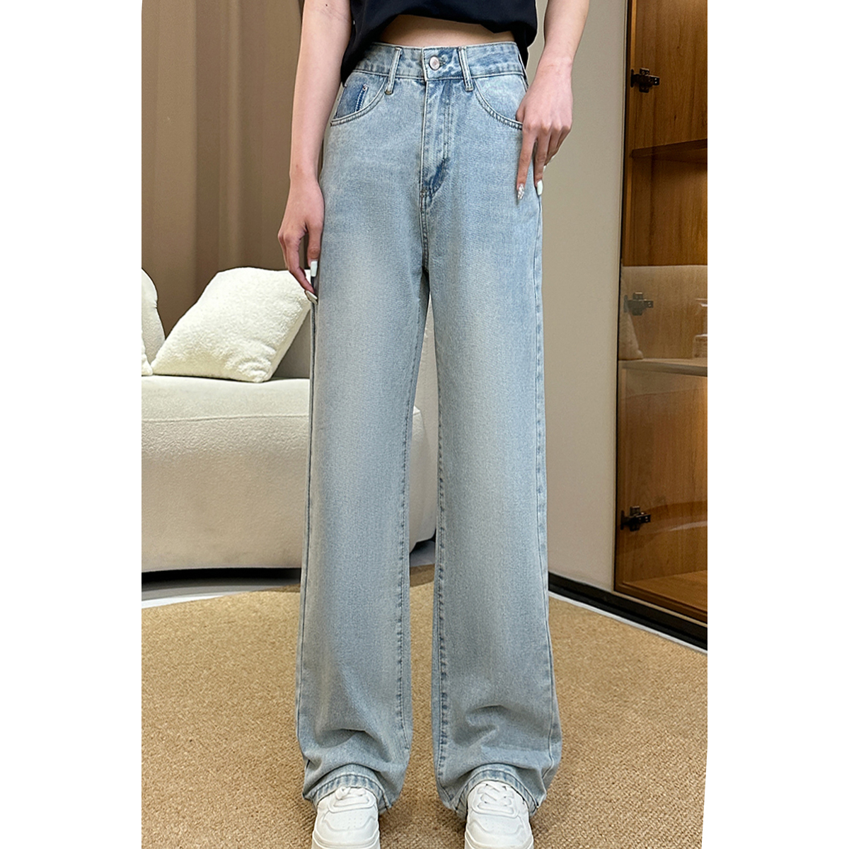 【专柜撤柜】牛仔裤休闲2024新款夏季高腰复古直筒裤女101