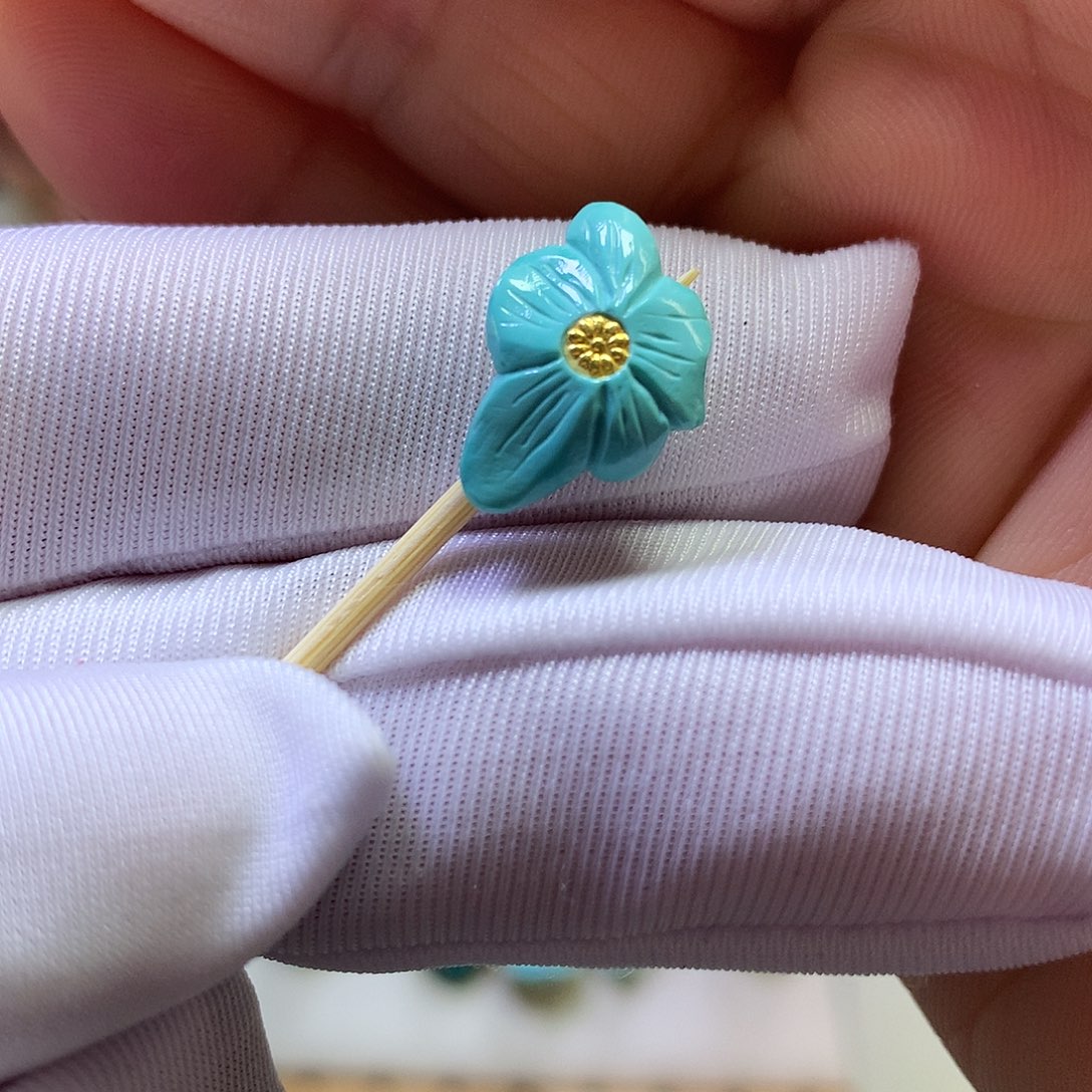 绿松石未镶嵌卡子