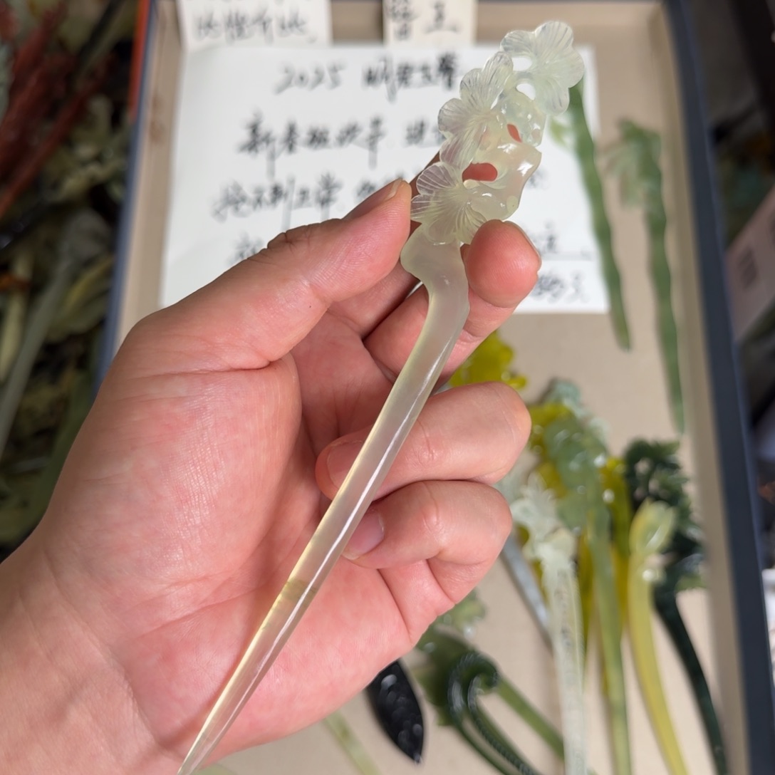 岫玉发饰未镶嵌明君玉簪贼拉好看