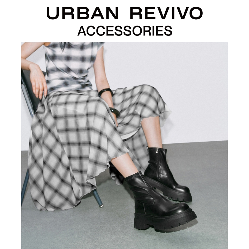 【HOT】URBAN REVIVO2025秋季新款女士厚底切尔西靴UAYS50077