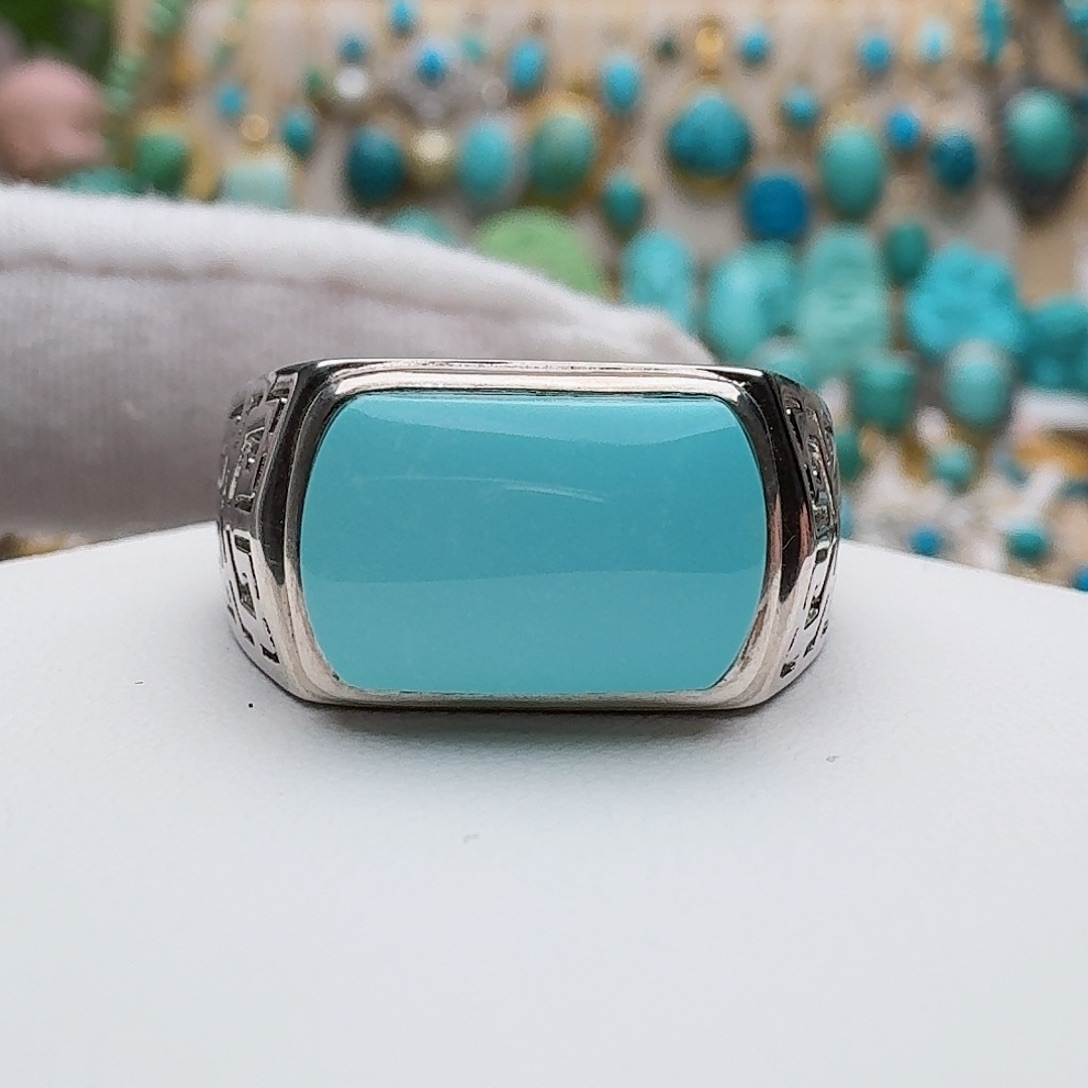 绿松石珠宝奇石银S925镶嵌