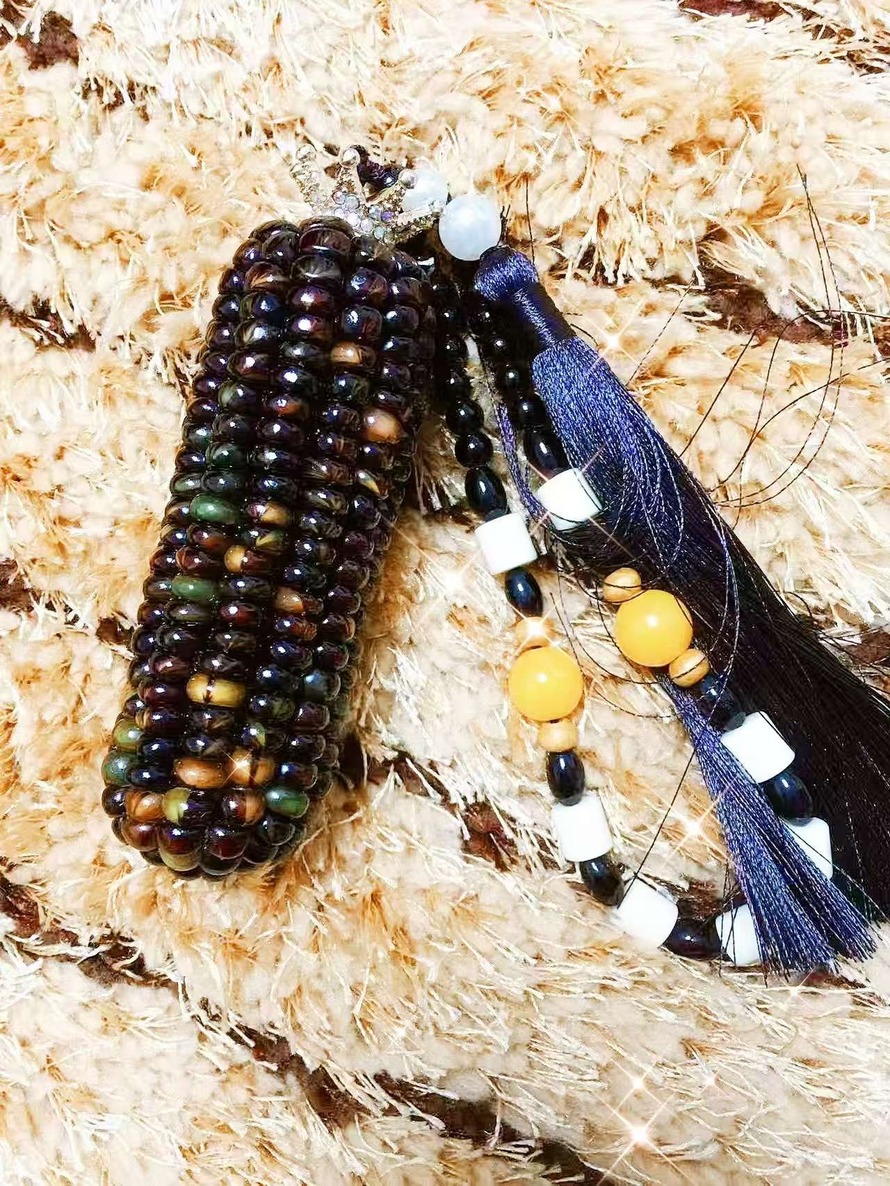 文玩车载玉米摆件陶瓷挂件创意工艺品，直播间一物一拍，看好下单。