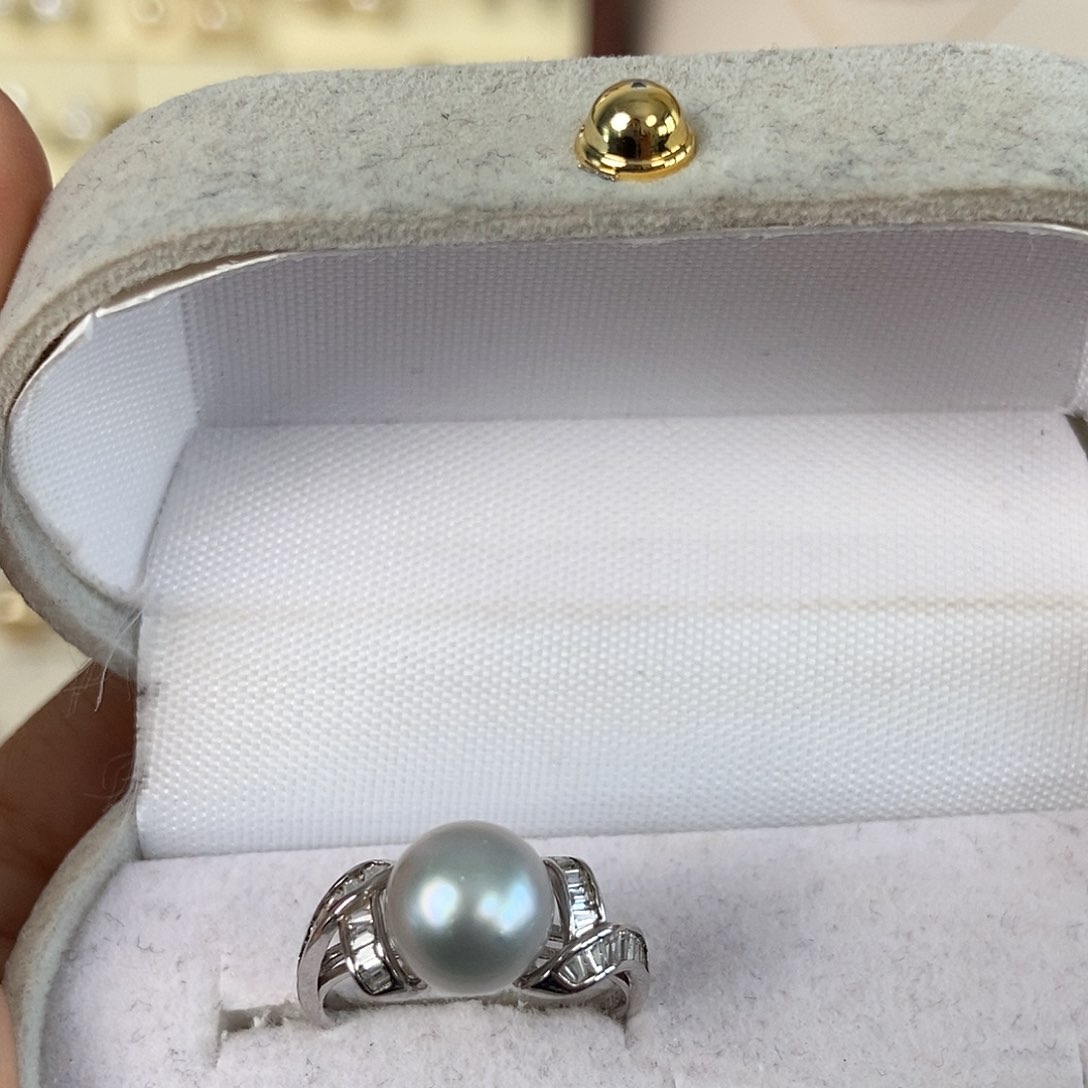 海水珍珠戒指银S925镶嵌