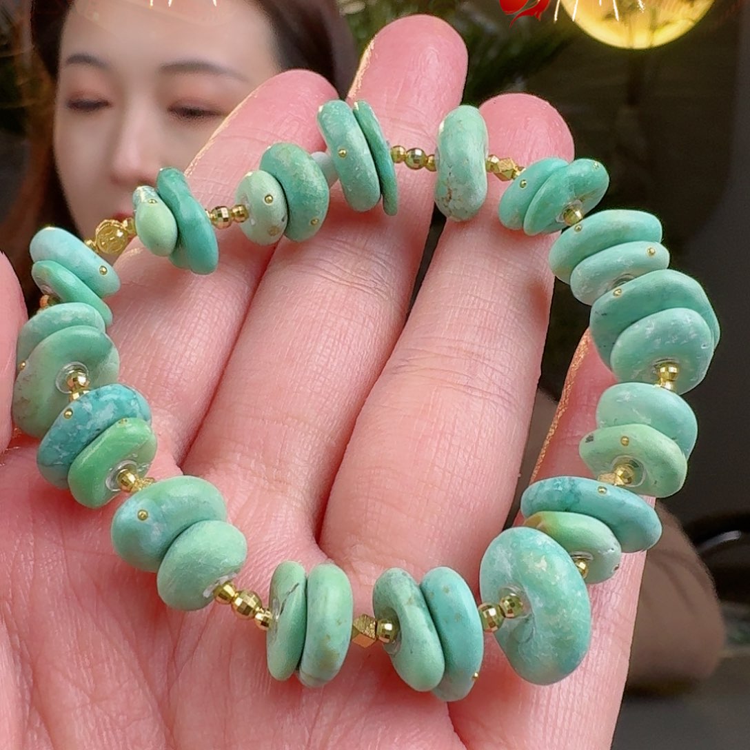 绿松石珠宝奇石18K金镶嵌