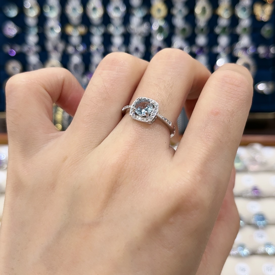 托帕石女款银S925镶嵌戒指