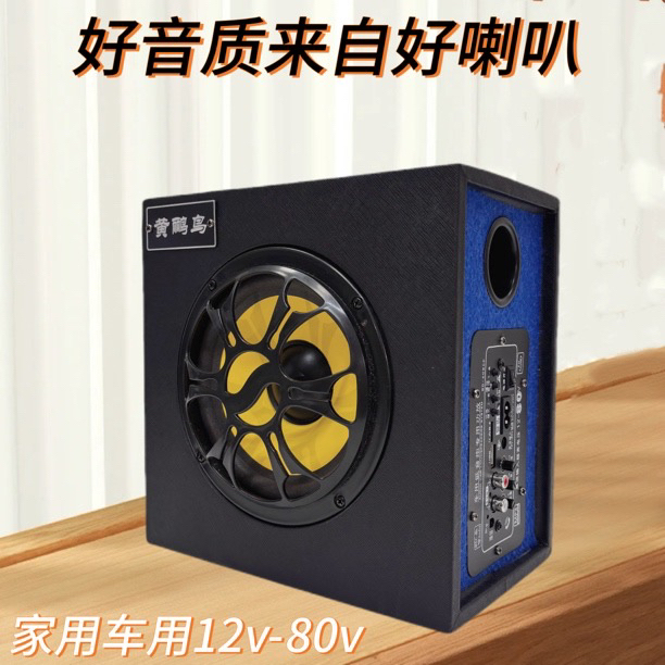 6寸超薄皮家用车用蓝牙12V—80v220V汽车音响重低音大喇叭新款便携