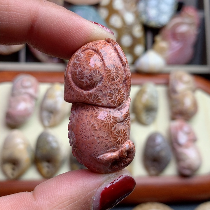 硅化珊瑚（珊瑚玉）颈饰未镶嵌