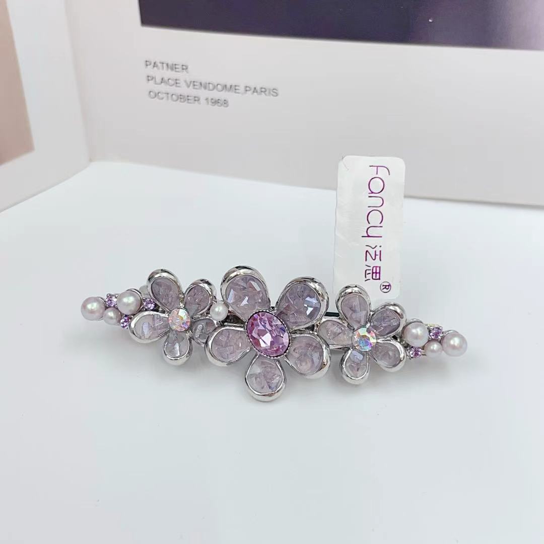 45森系休闲风边夹发夹刘海夹鸭夹钻发夹镶嵌时尚轻奢