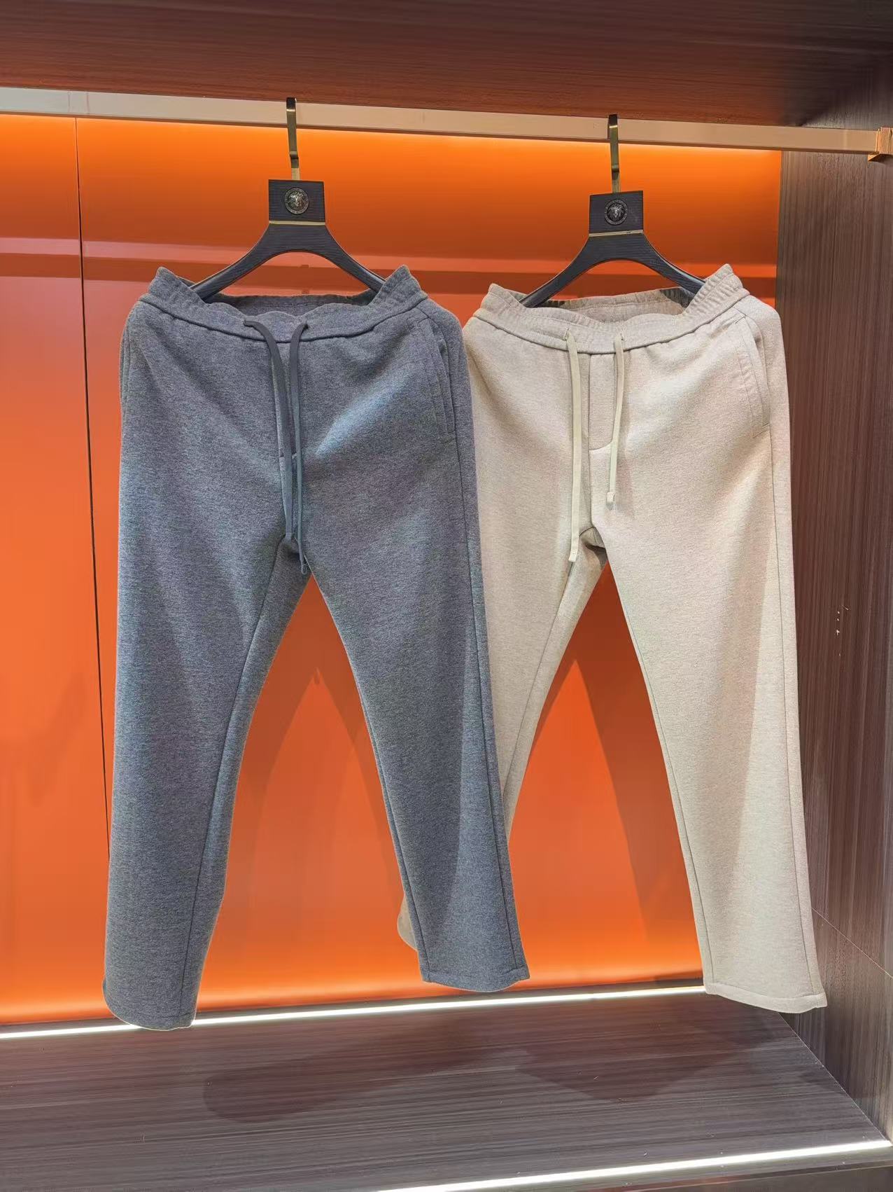 2025高级感羊毛休闲裤秋冬款男裤直筒阔腿裤男士运动裤宽松直筒裤