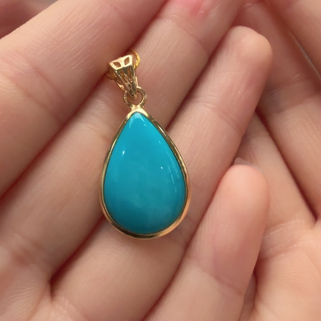 绿松石银S925镶嵌颈饰