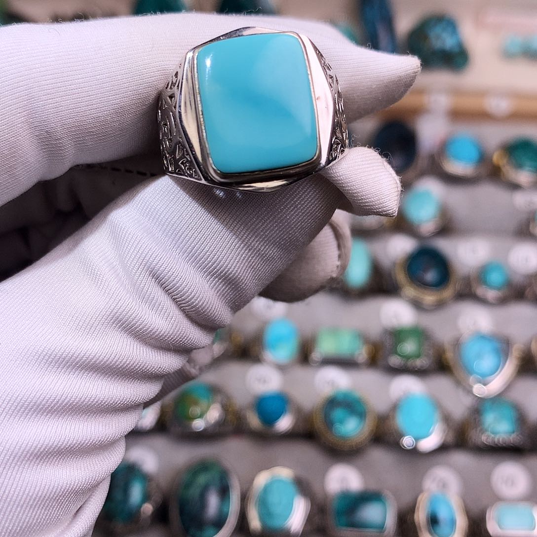 绿松石挂件银S925镶嵌