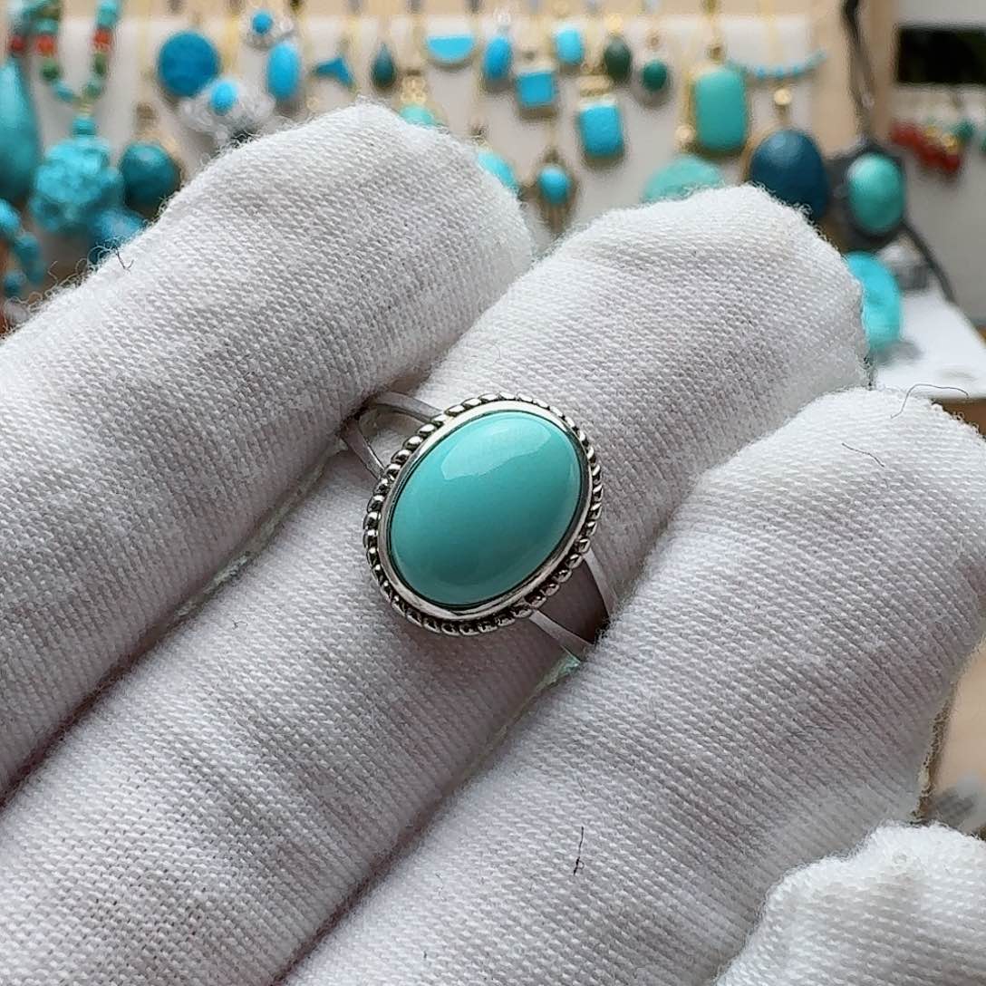 绿松石珠宝奇石银S925镶嵌