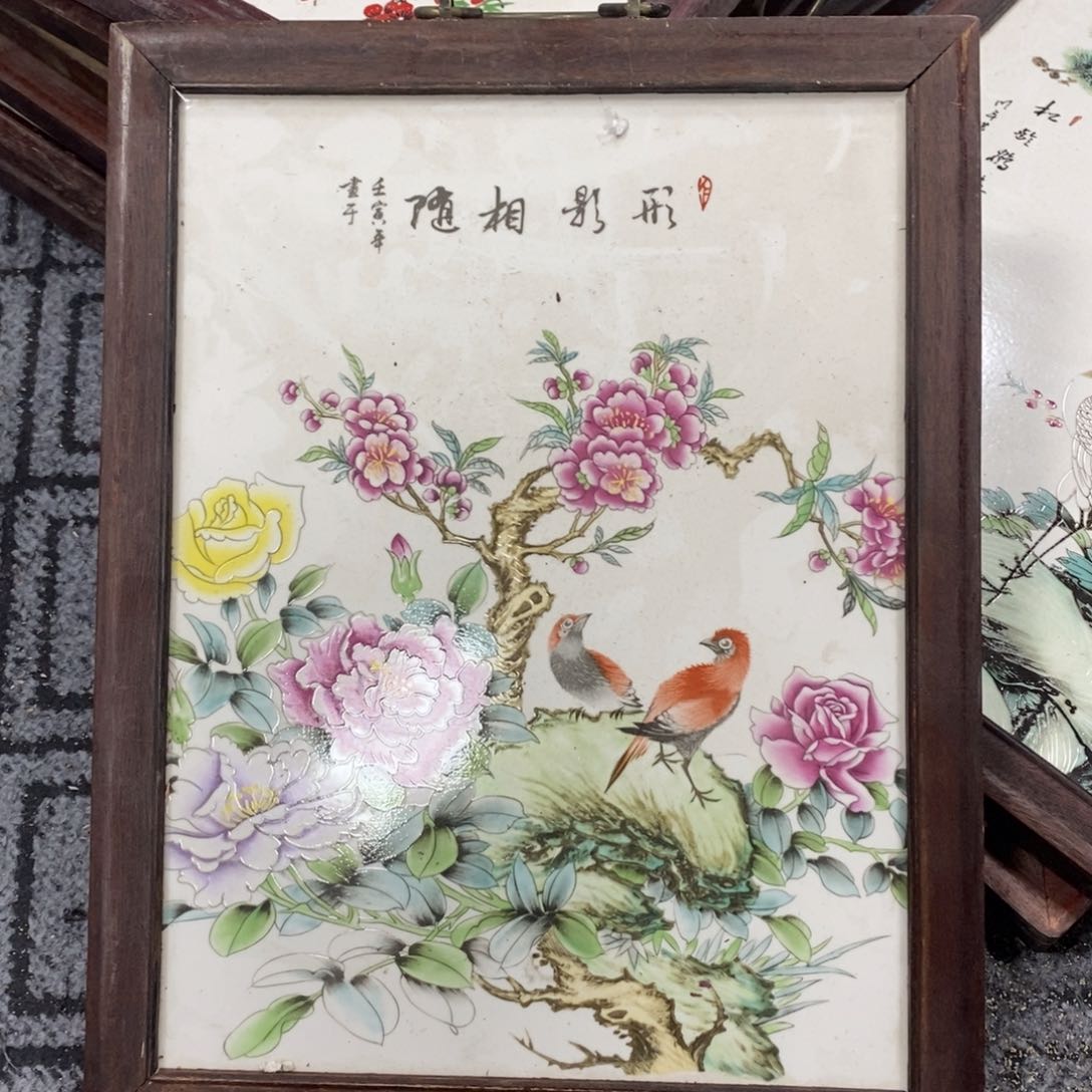 瓷片景德镇瓷板画柴窑烧制37*28