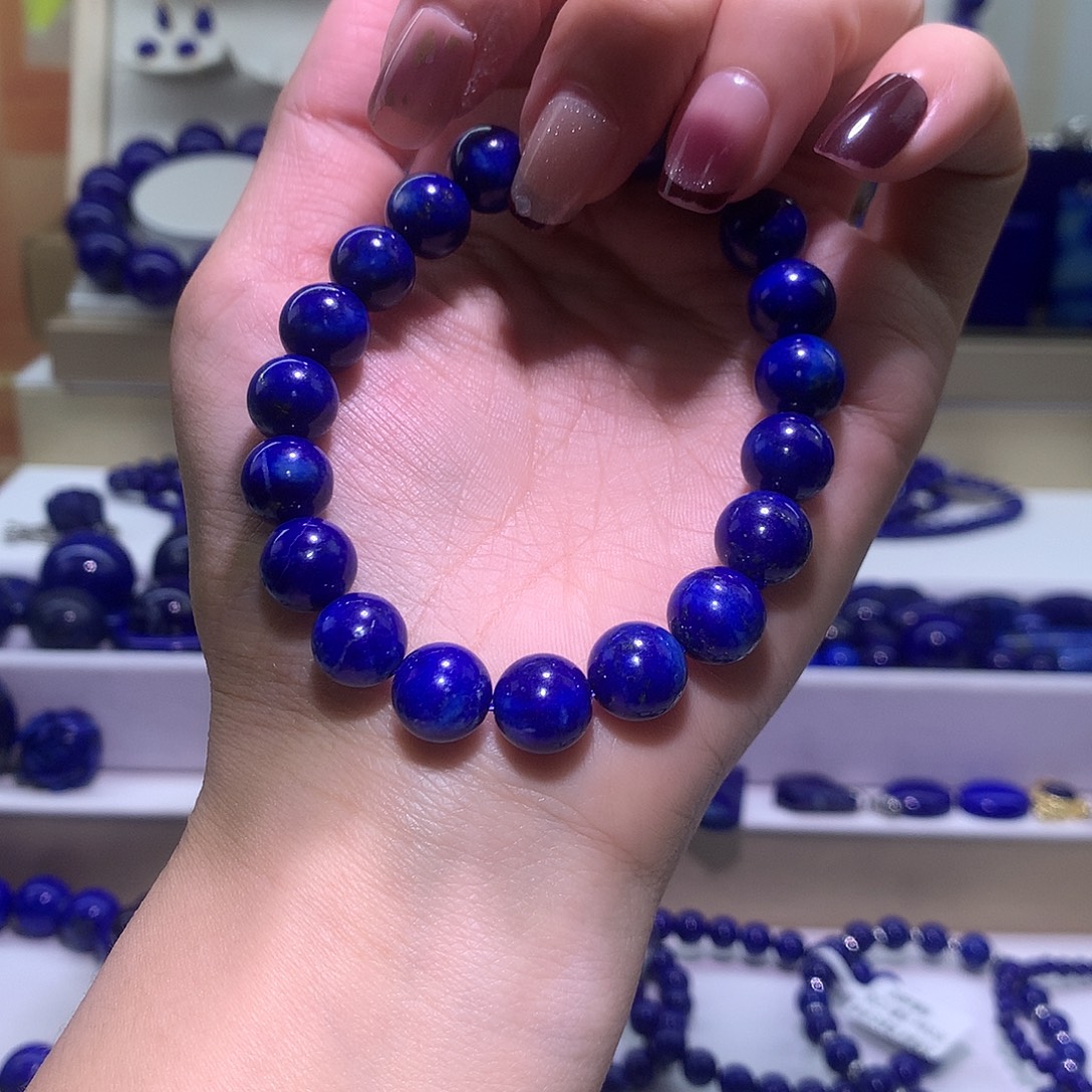 青金石未镶嵌天然原矿圆珠手串1 0 m+