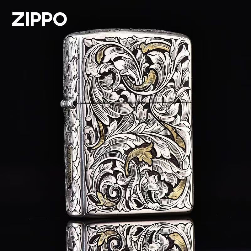 ZIPPO打火机盔甲双色大叶唐草官方原装正品煤油七夕节送男友礼物