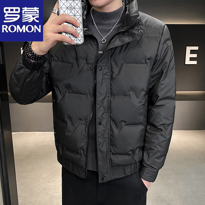 罗蒙冬装男士外套男款休闲短款时尚保暖短款修身立领轻薄韩版潮流