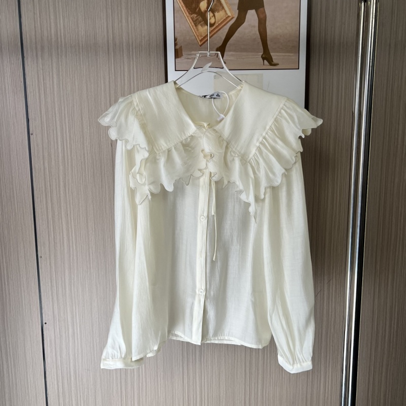 007撤柜GT新款荷叶设计娃娃春季衬衫法式长袖上衣