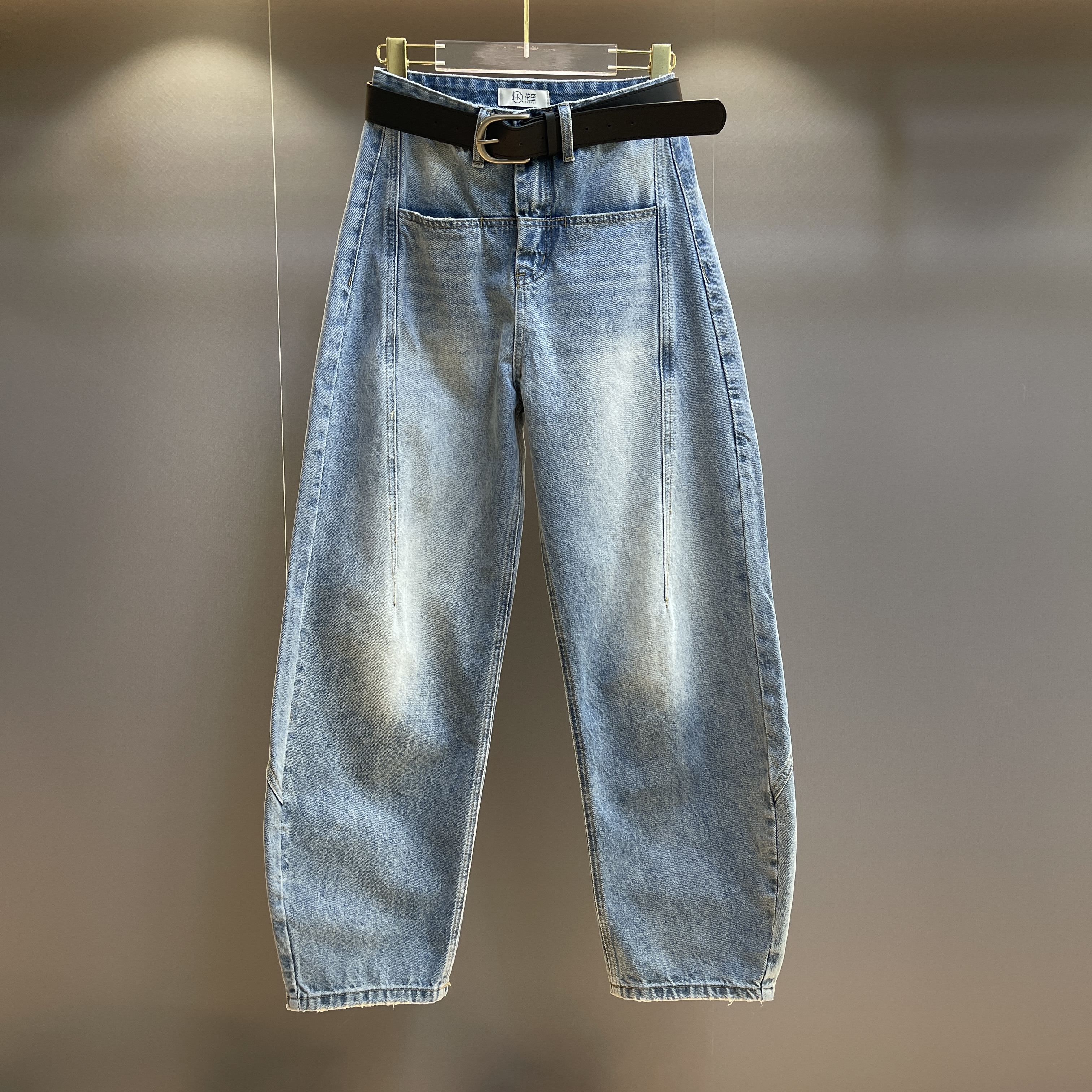 【NN+】一字口袋韩版潮流百搭弯刀牛仔裤