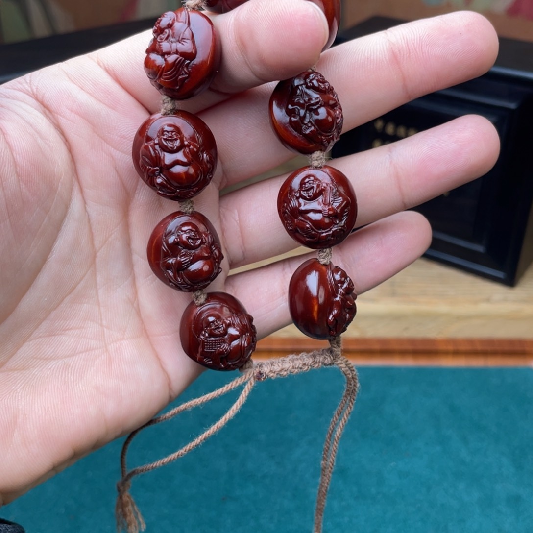 橄榄核手串郝*弥勒2.0浮雕